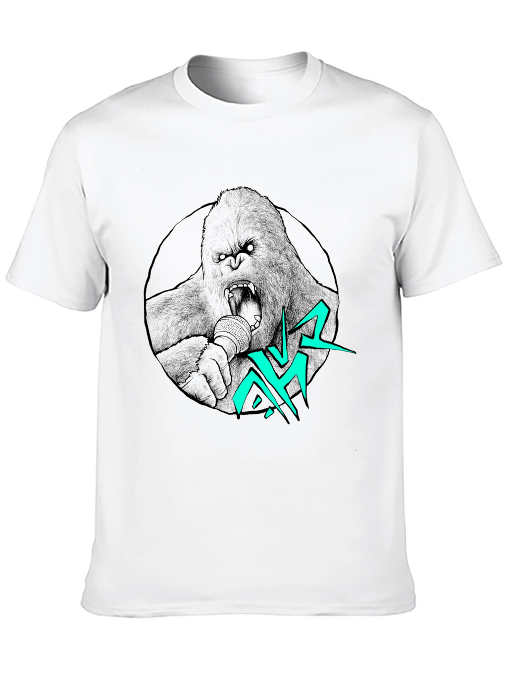 Gorilla Singer Graphic Print Black T-Shirt
