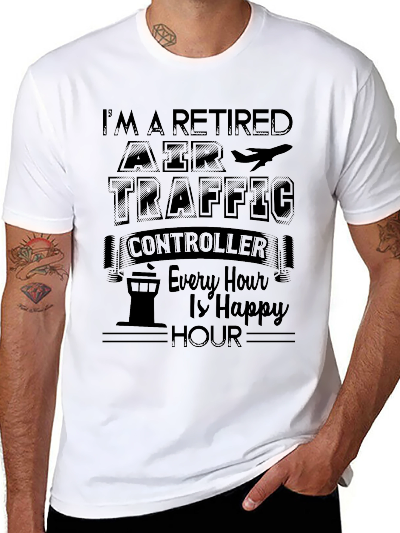 Retired Air Traffic Controller Funny Graphic T-Shirt