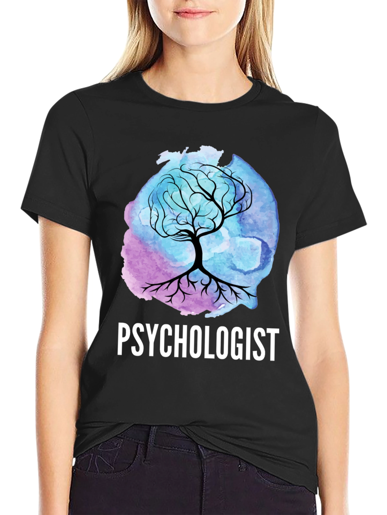 Psychologist Tree T-Shirt - Watercolor Design