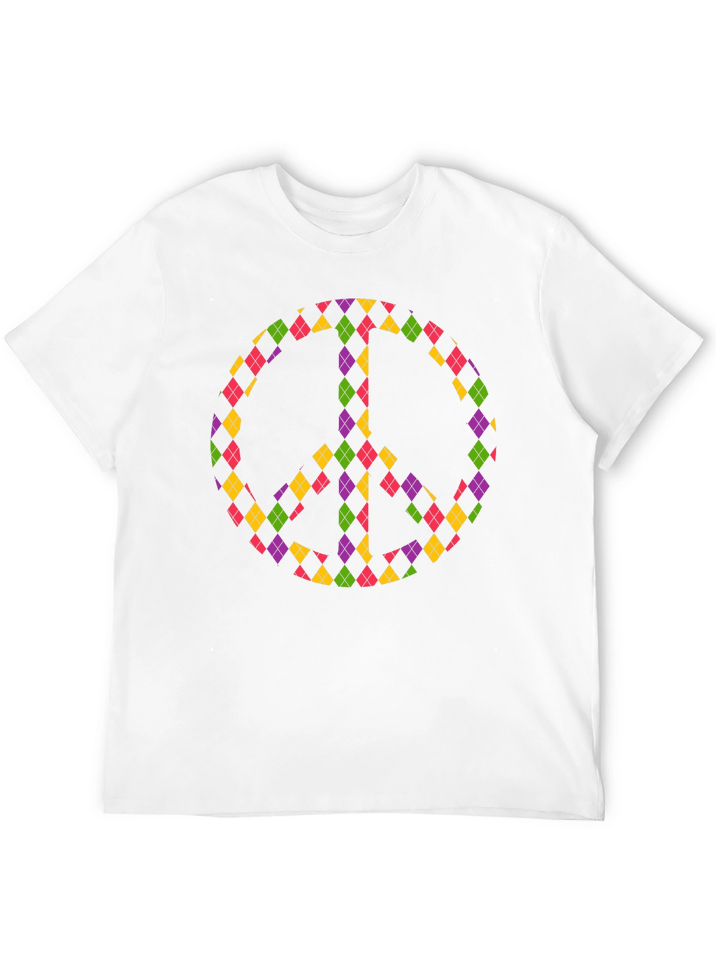 Peace Sign Argyle Tee - Black