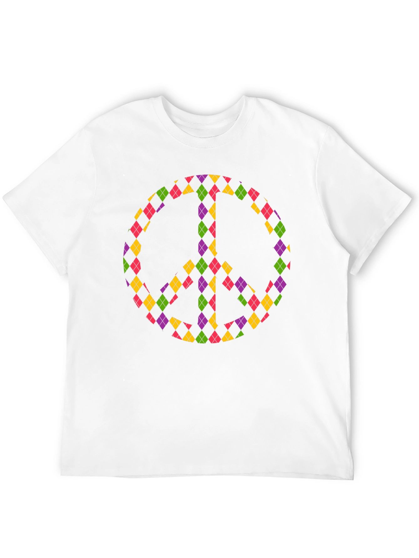 Peace Sign Argyle Tee - Black