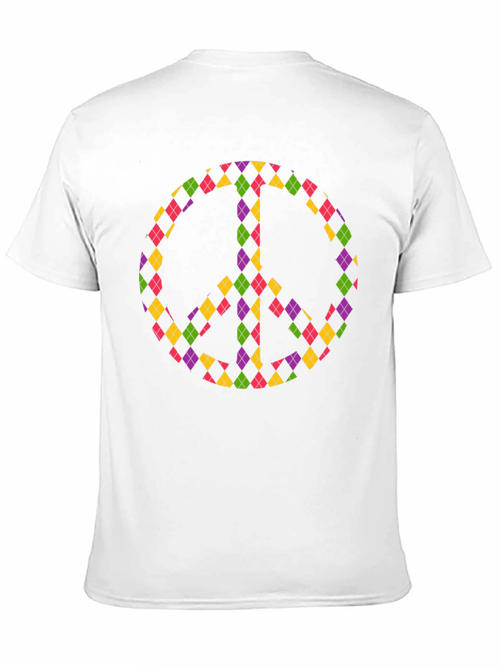 Peace Sign Argyle Tee - Black