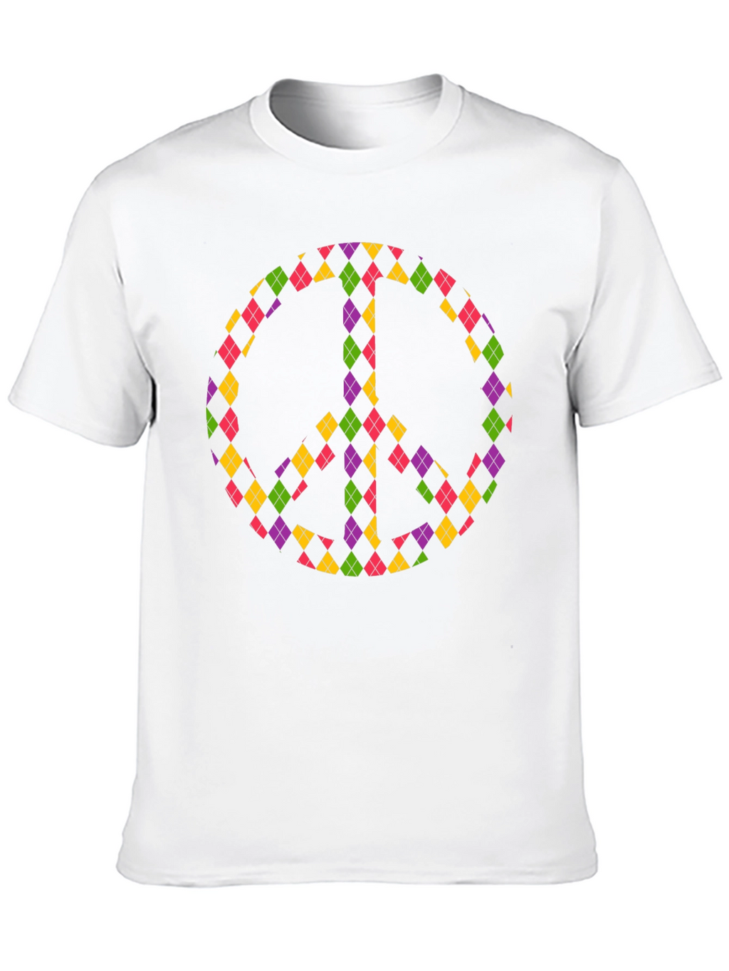 Peace Sign Argyle Tee - Black