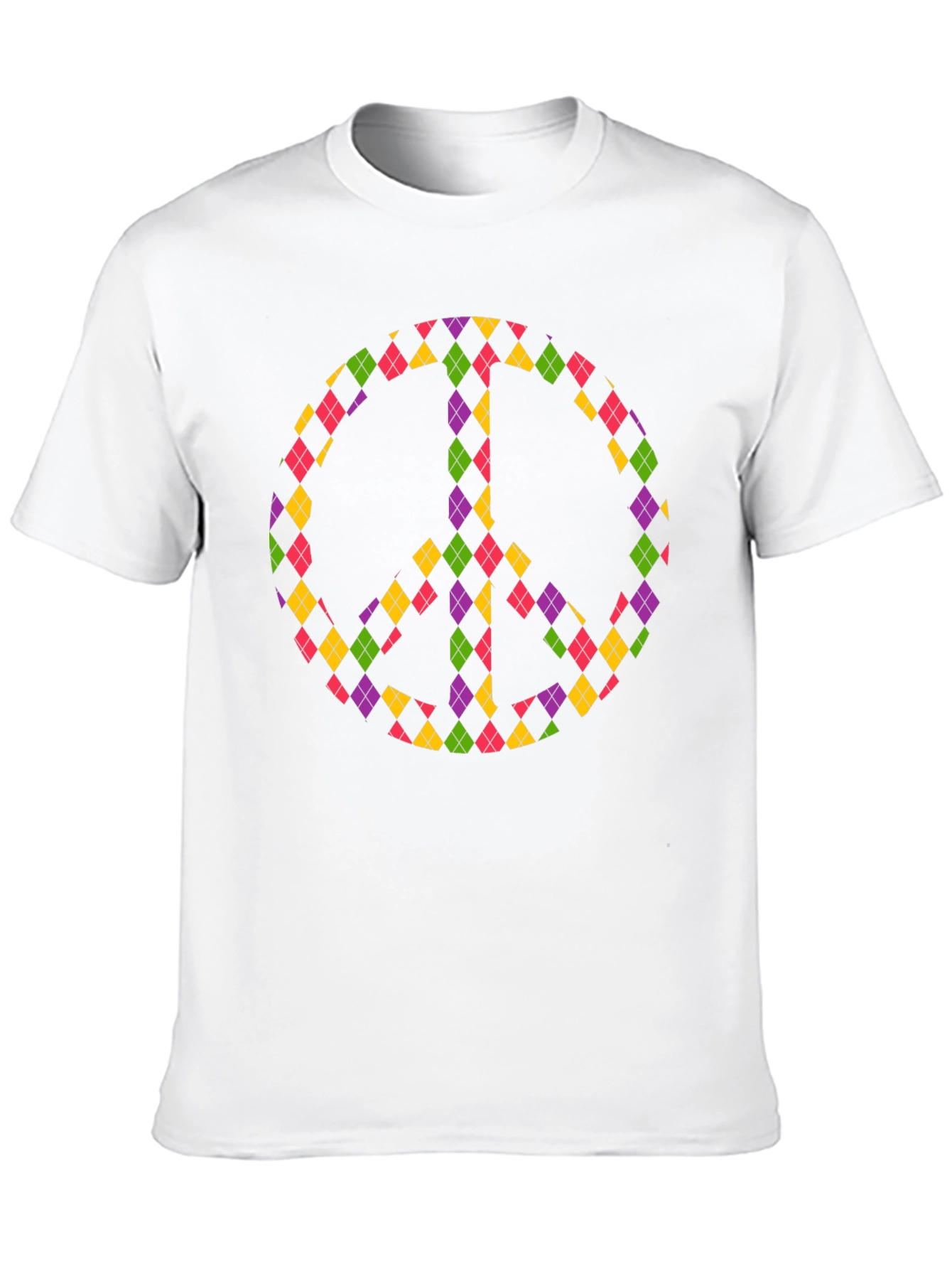 Peace Sign Argyle Tee - Black