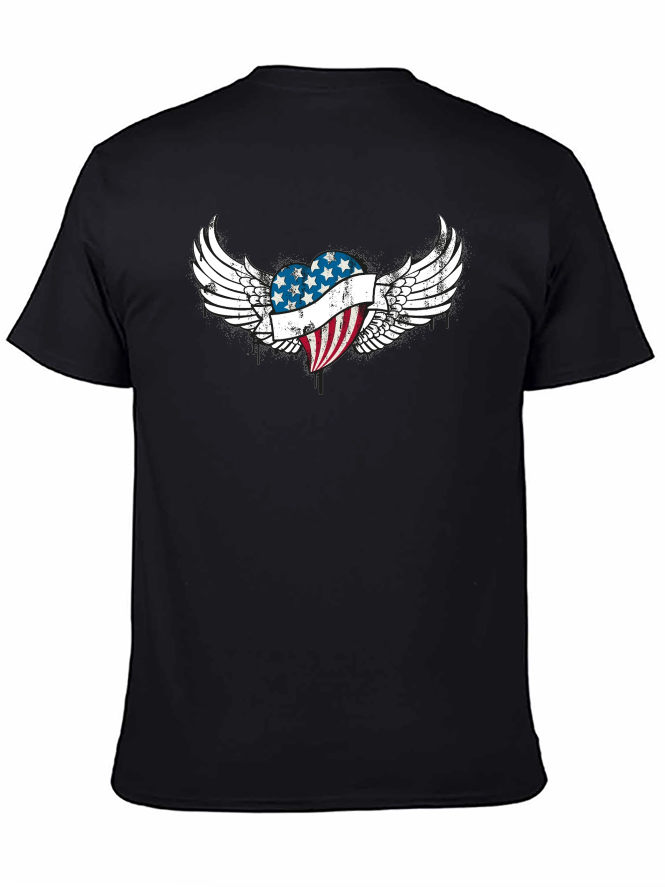 Patriotic Heart Wings T-Shirt - USA Flag Graphic Tee
