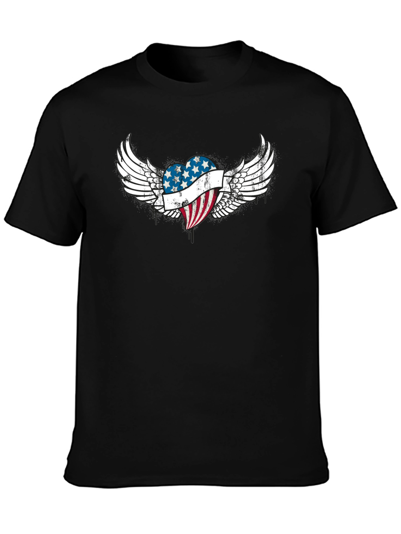 Patriotic Heart Wings T-Shirt - USA Flag Graphic Tee