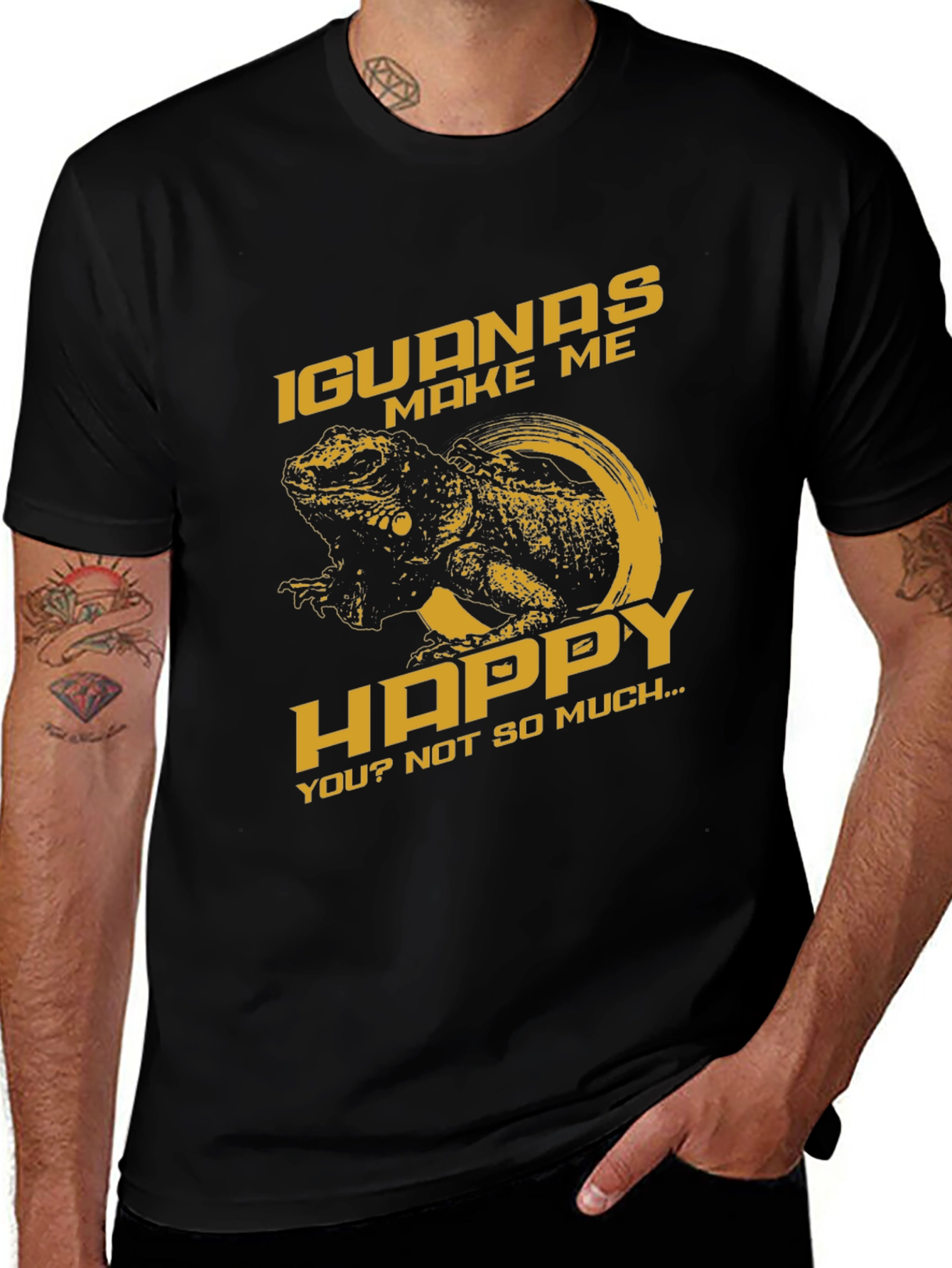 Iguanas Make Me Happy Graphic T-Shirt