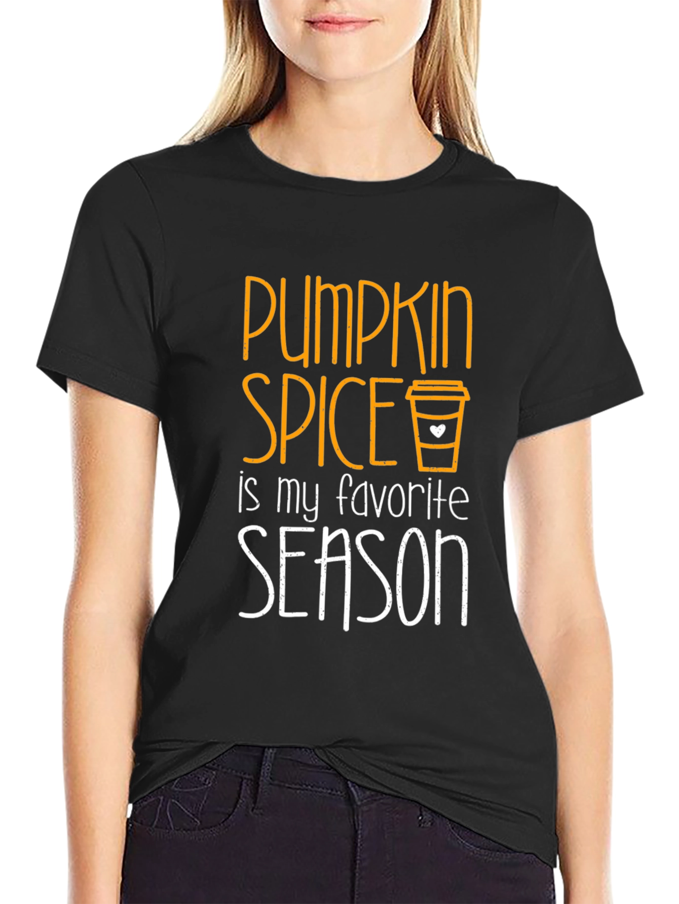 Pumpkin Spice Favorite Season Black T-Shirt