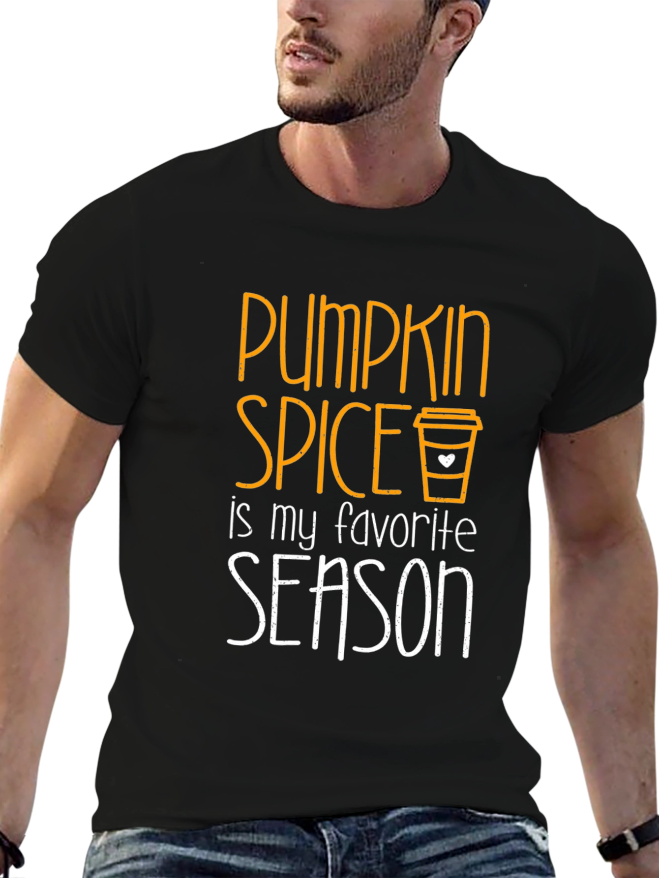 Pumpkin Spice Favorite Season Black T-Shirt