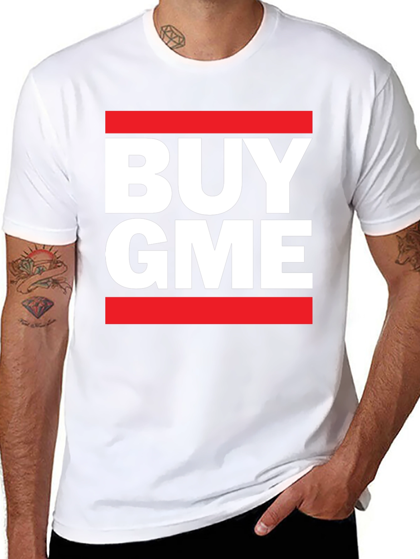 Buy GME T-Shirt - Red and White Graphic Tee