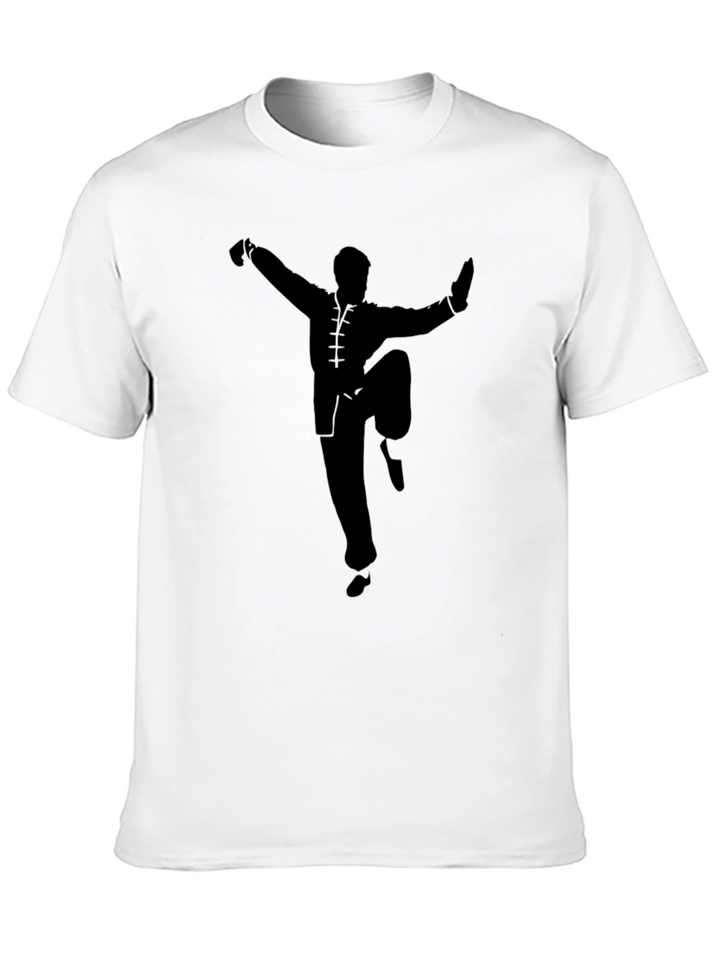 Black Martial Arts T-Shirt - Kung Fu Silhouette