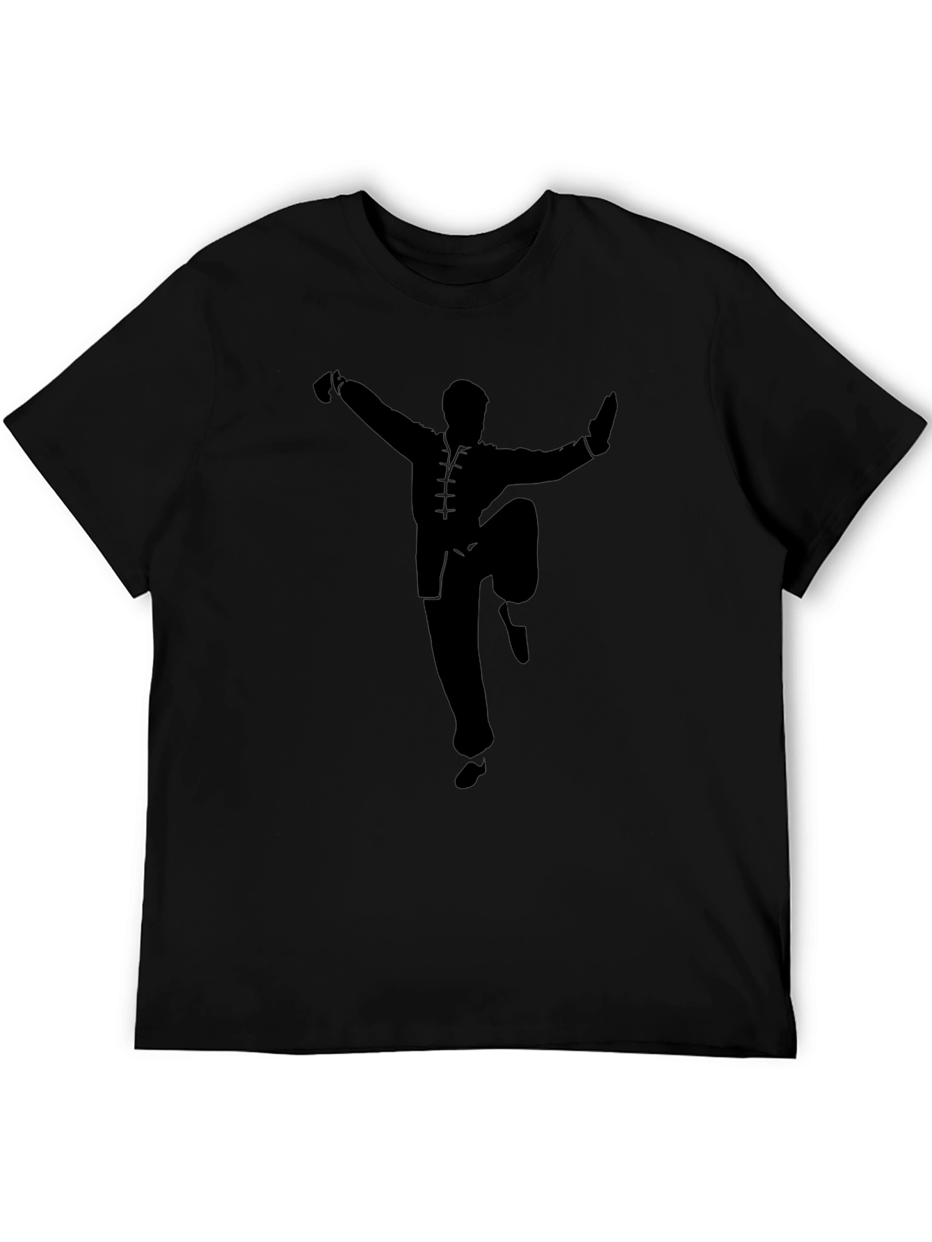 Black Martial Arts T-Shirt - Kung Fu Silhouette