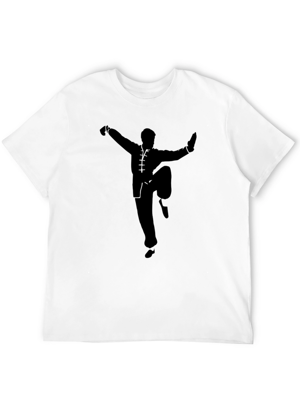 Black Martial Arts T-Shirt - Kung Fu Silhouette