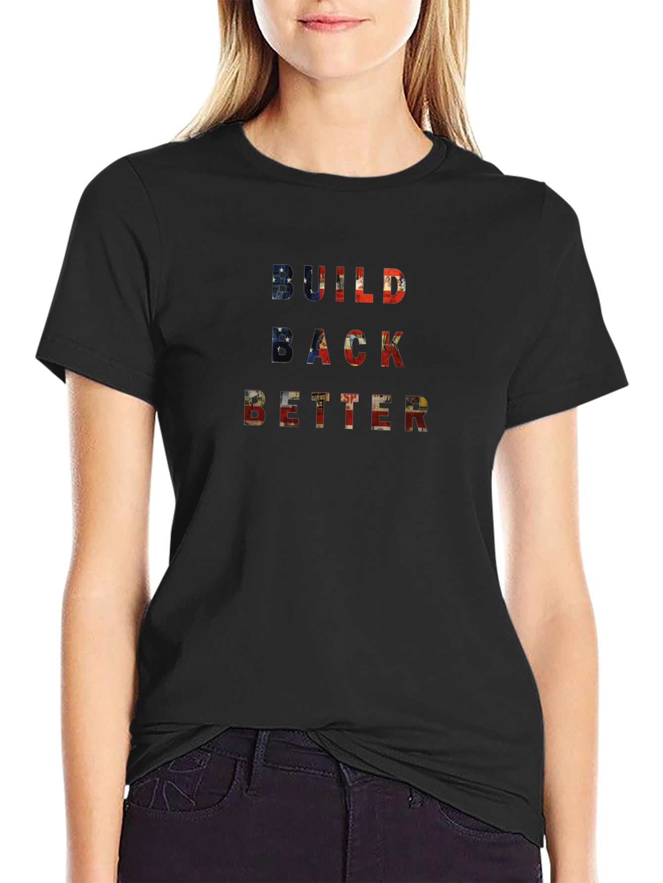 Build Back Better Graphic Tee - Patriotic USA Flag T-Shirt