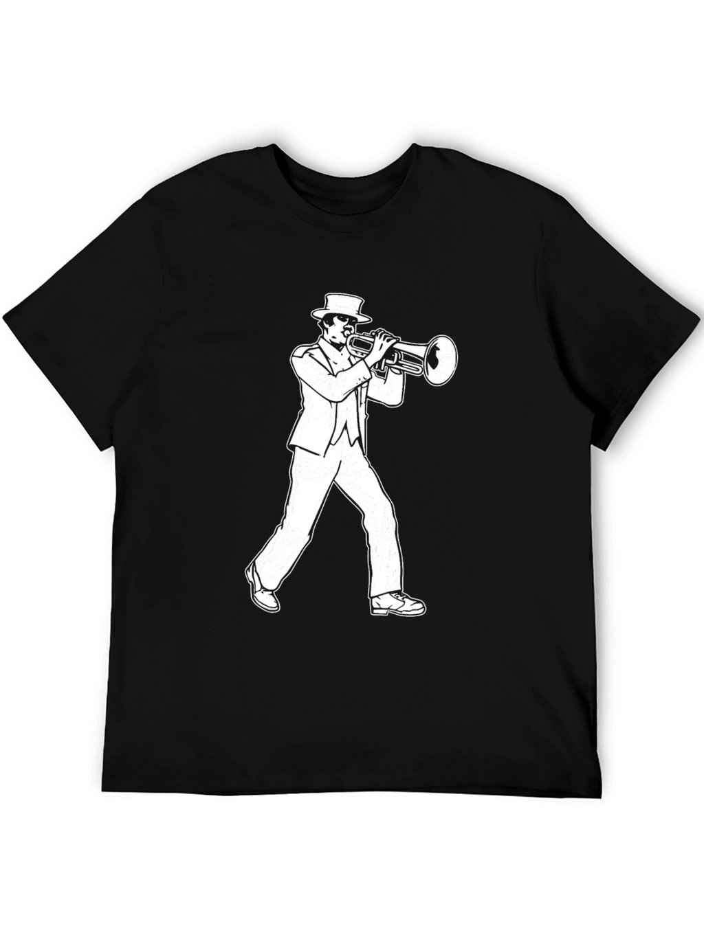 Jazz Trumpet Player Graphic T-Shirt - Black