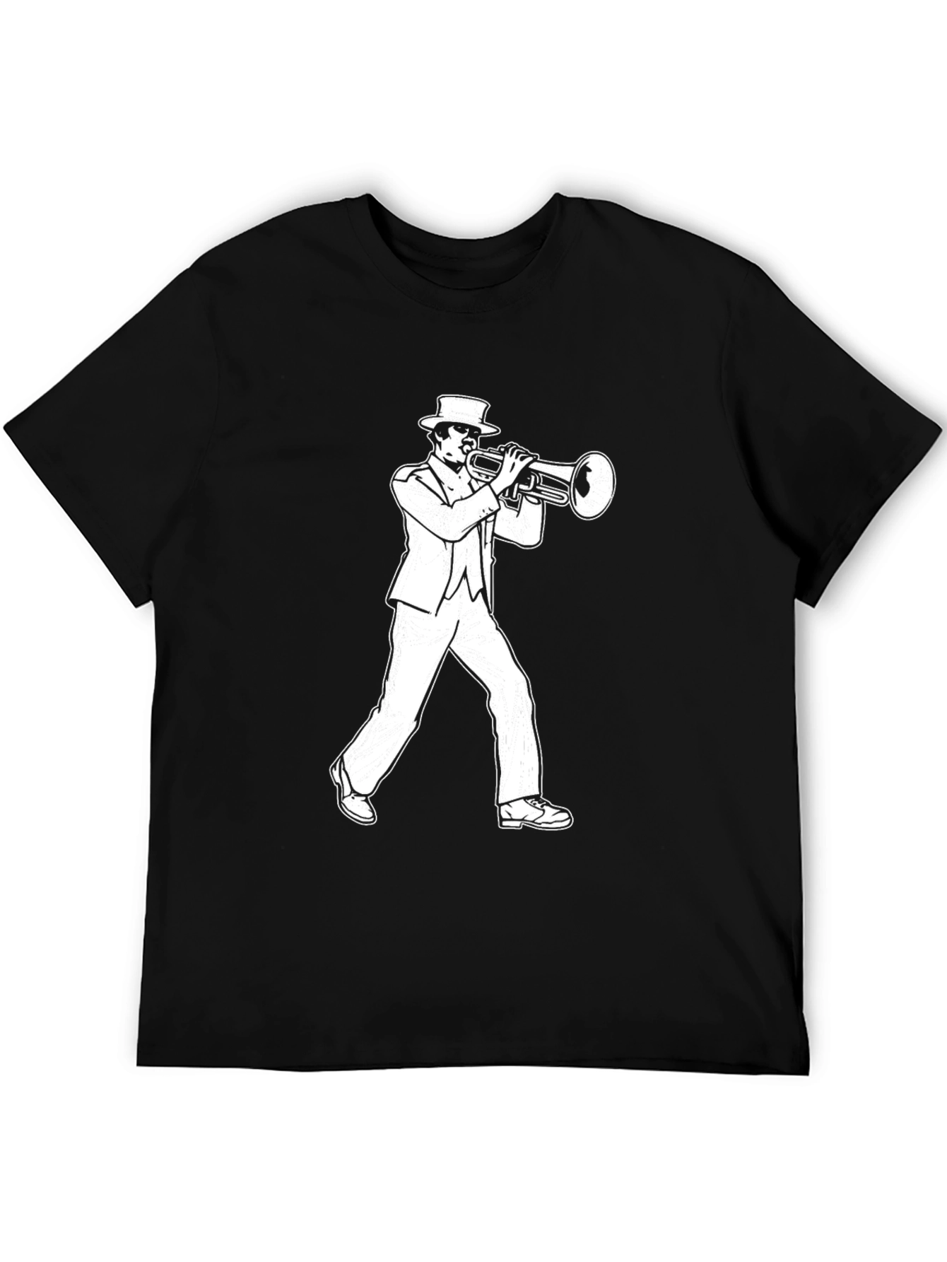 Jazz Trumpet Player Graphic T-Shirt - Black