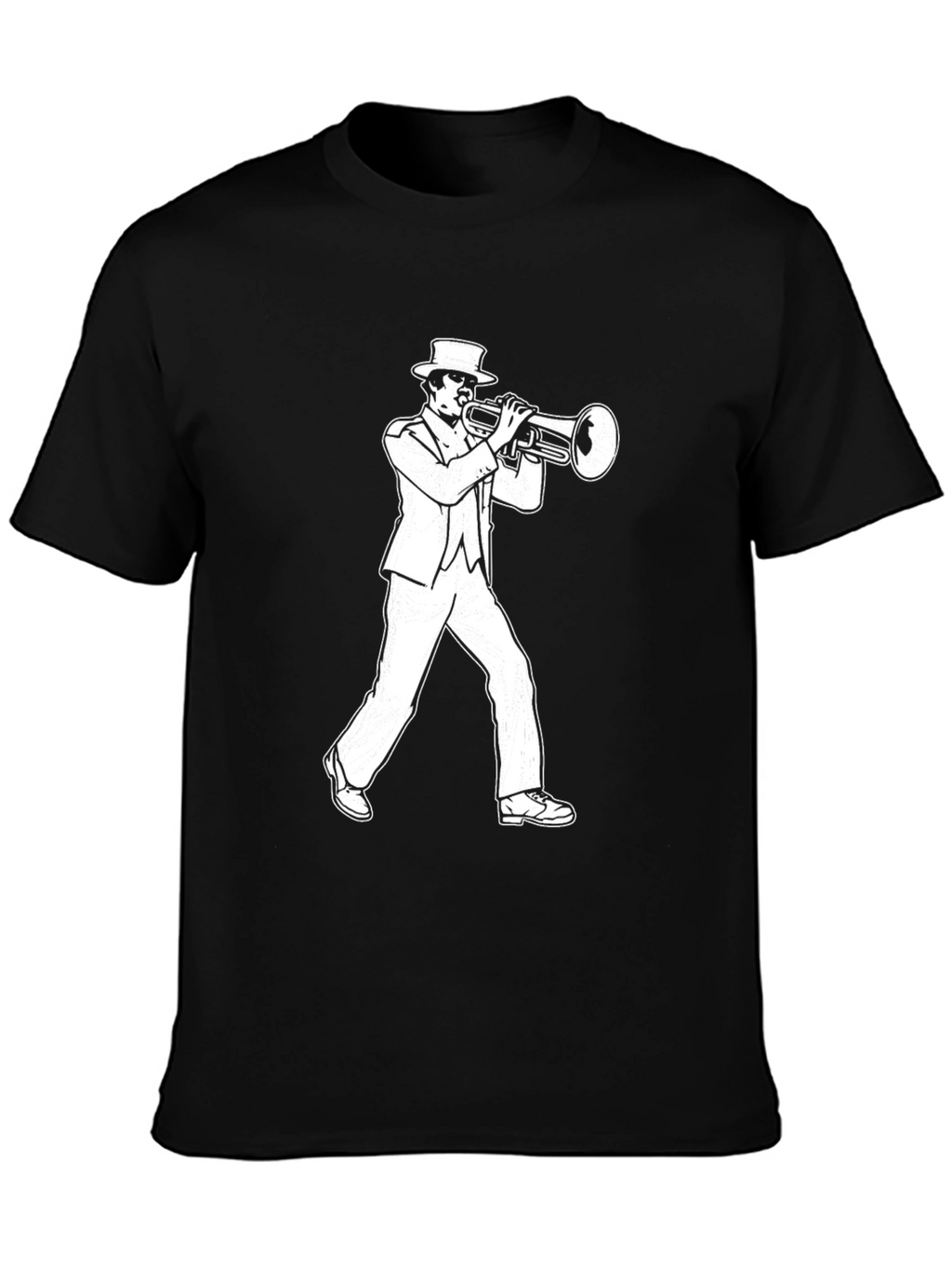 Jazz Trumpet Player Graphic T-Shirt - Black