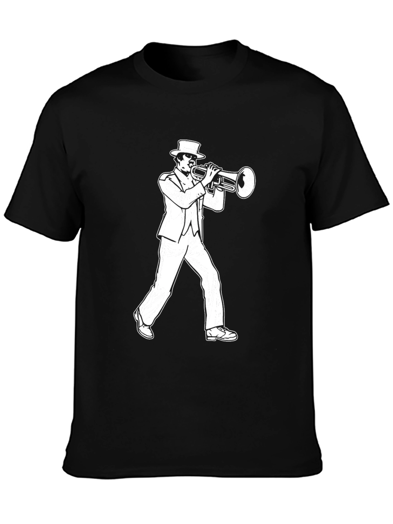 Jazz Trumpet Player Graphic T-Shirt - Black