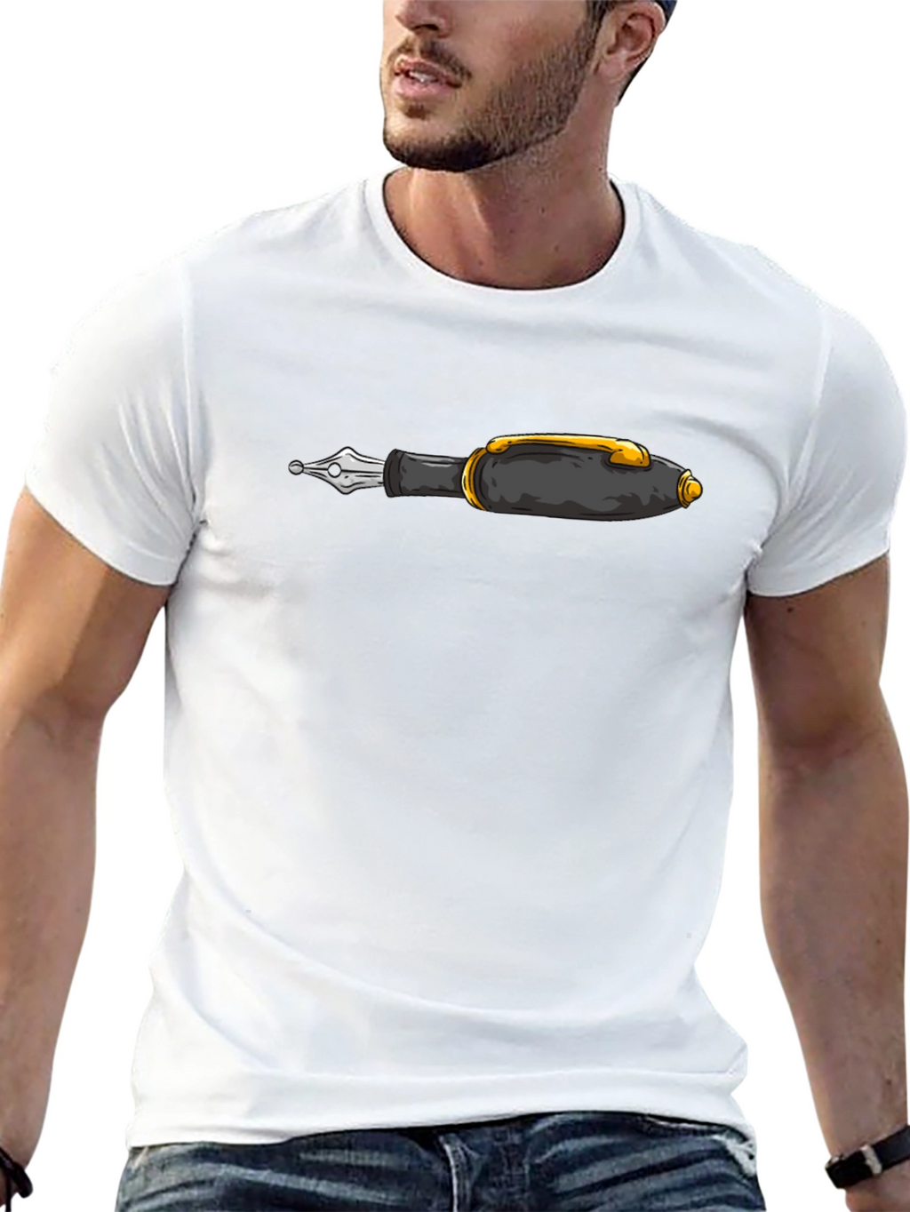 Fountain Pen Graphic Black T-Shirt