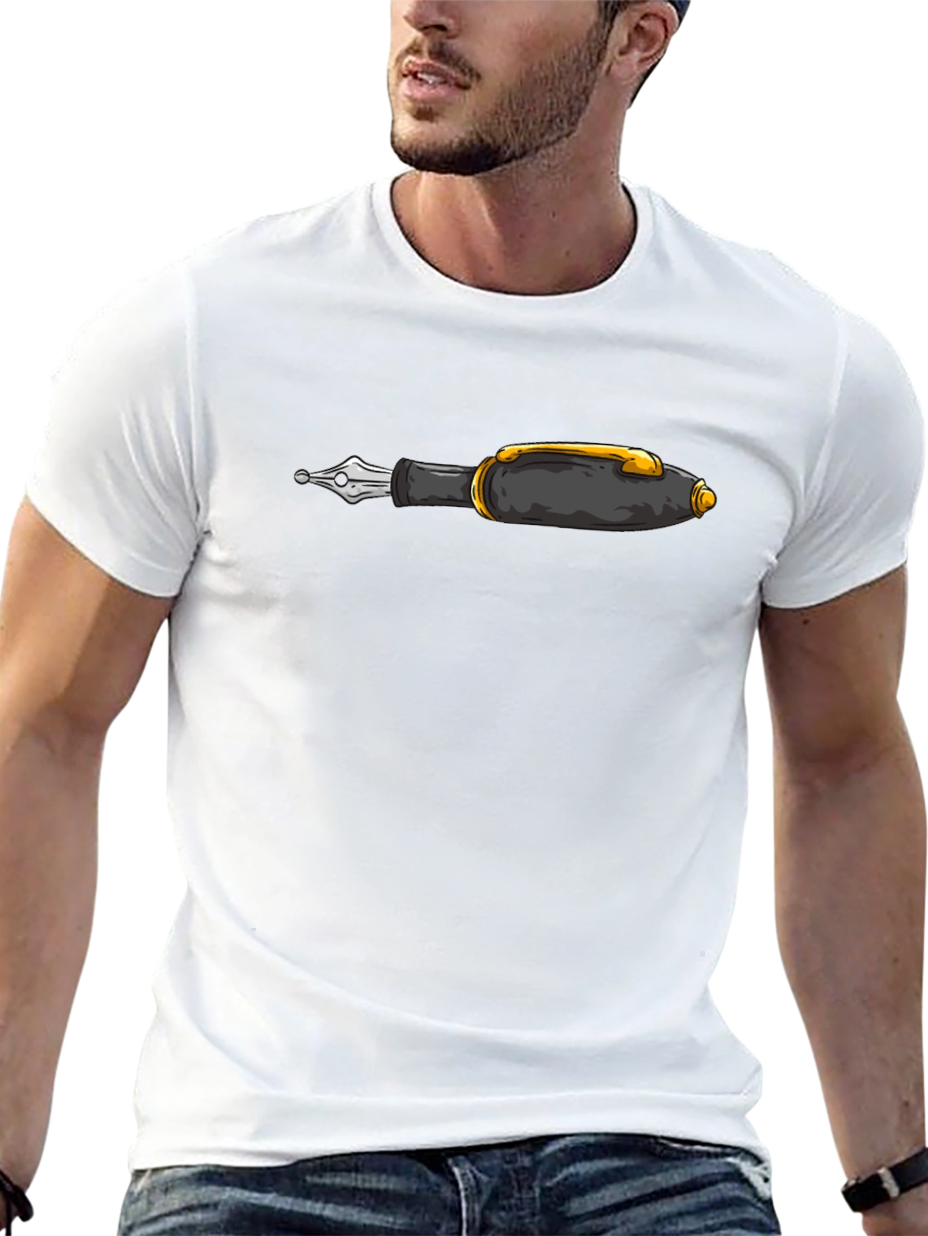 Fountain Pen Graphic Black T-Shirt