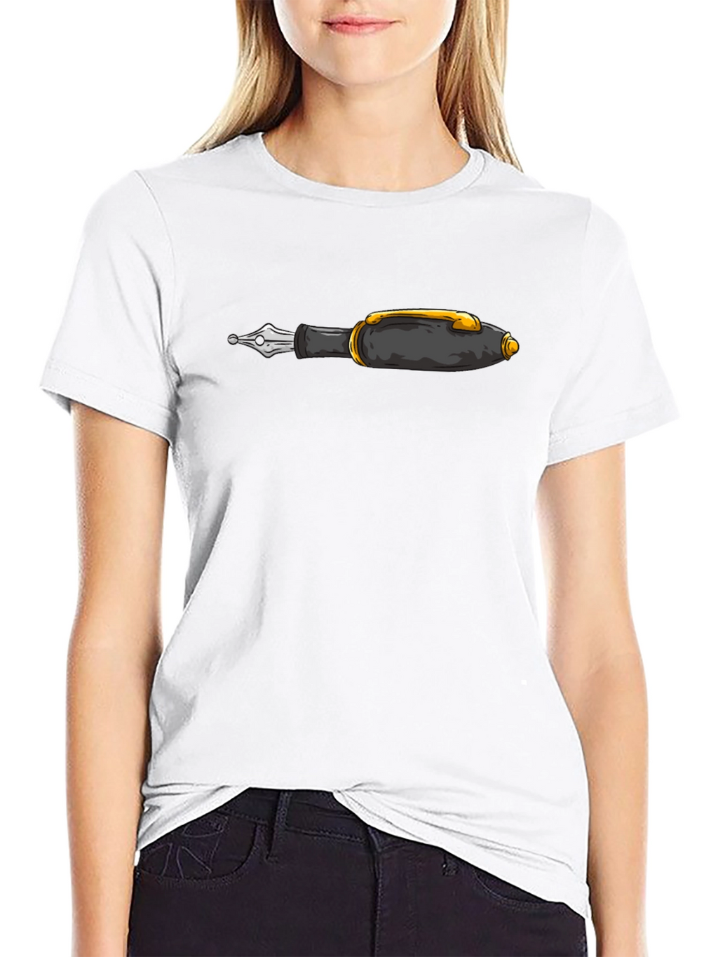 Fountain Pen Graphic Black T-Shirt