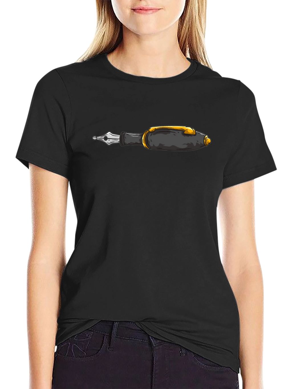 Fountain Pen Graphic Black T-Shirt