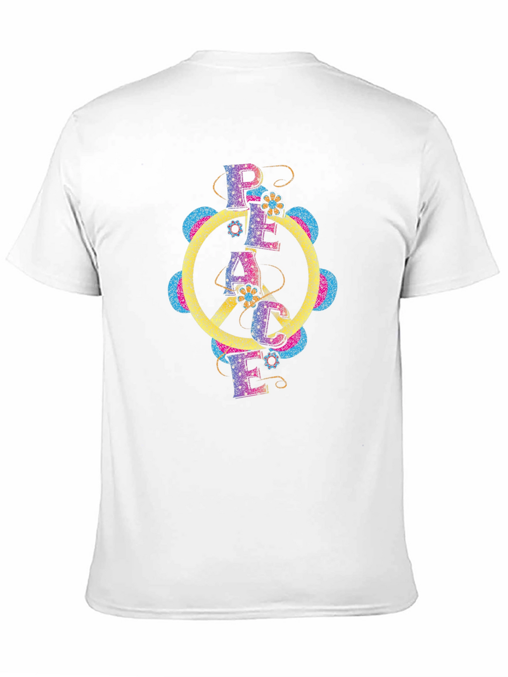 Peace Sign Retro Graphic Tee - Black Cotton T-Shirt