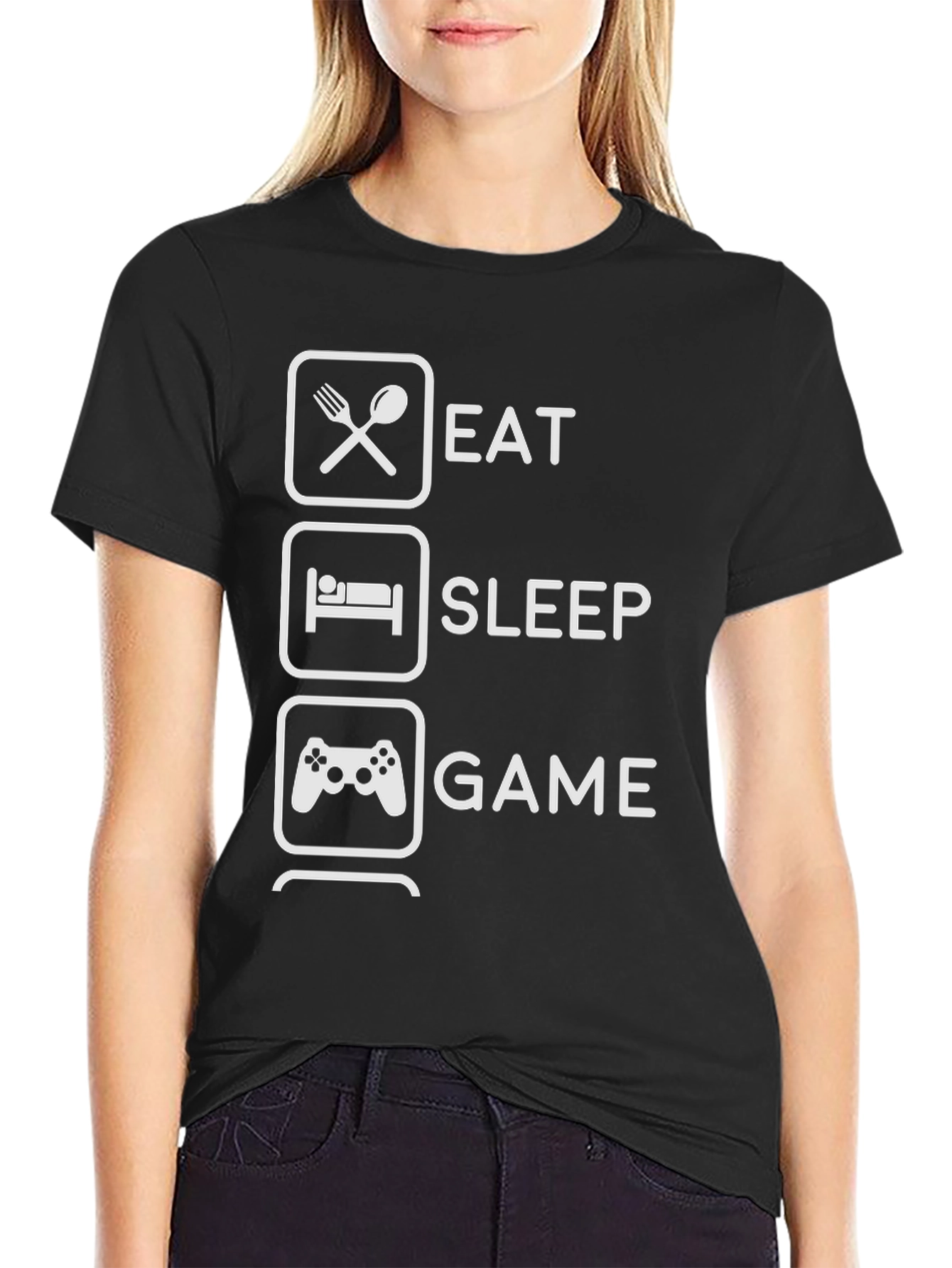 Eat Sleep Game Graphic Tee - Gamer T-Shirt
