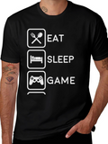 Eat Sleep Game Graphic Tee - Gamer T-Shirt