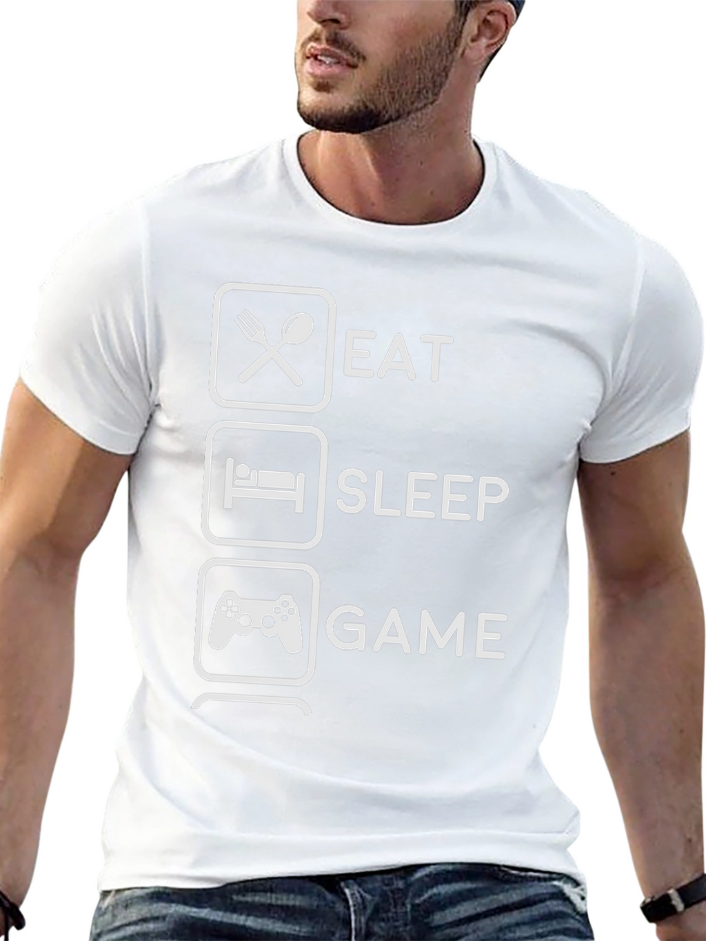 Eat Sleep Game Graphic Tee - Gamer T-Shirt