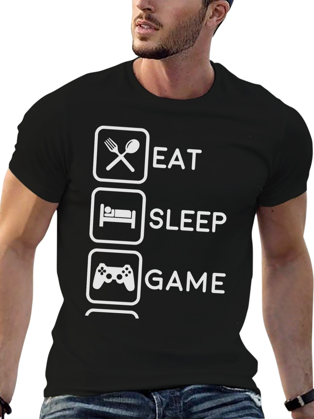 Eat Sleep Game Graphic Tee - Gamer T-Shirt