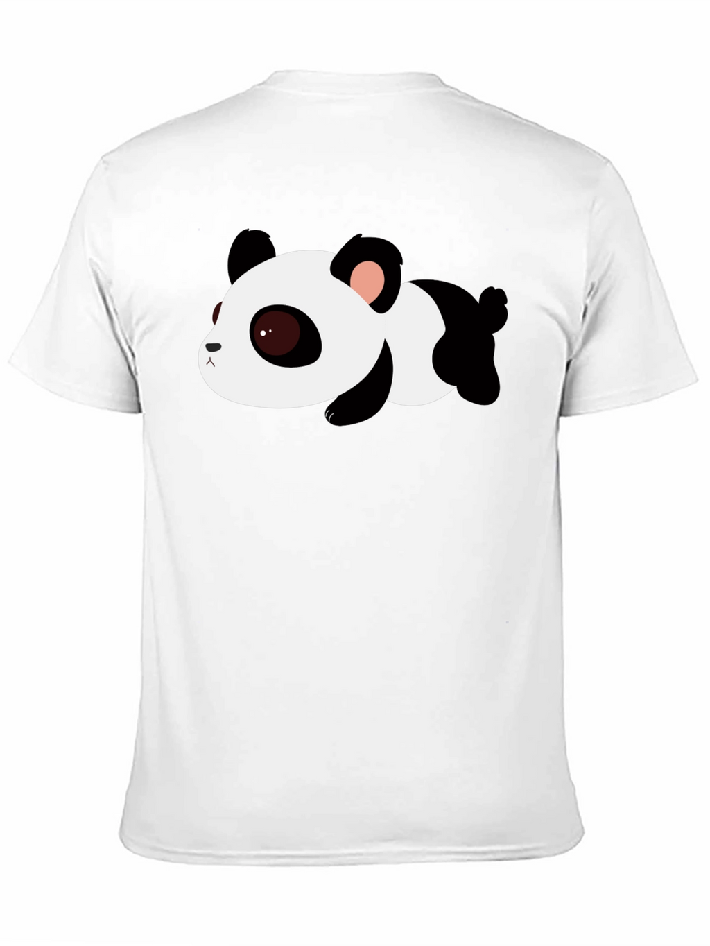 Cute Panda Graphic Tee - Black Cotton T-Shirt