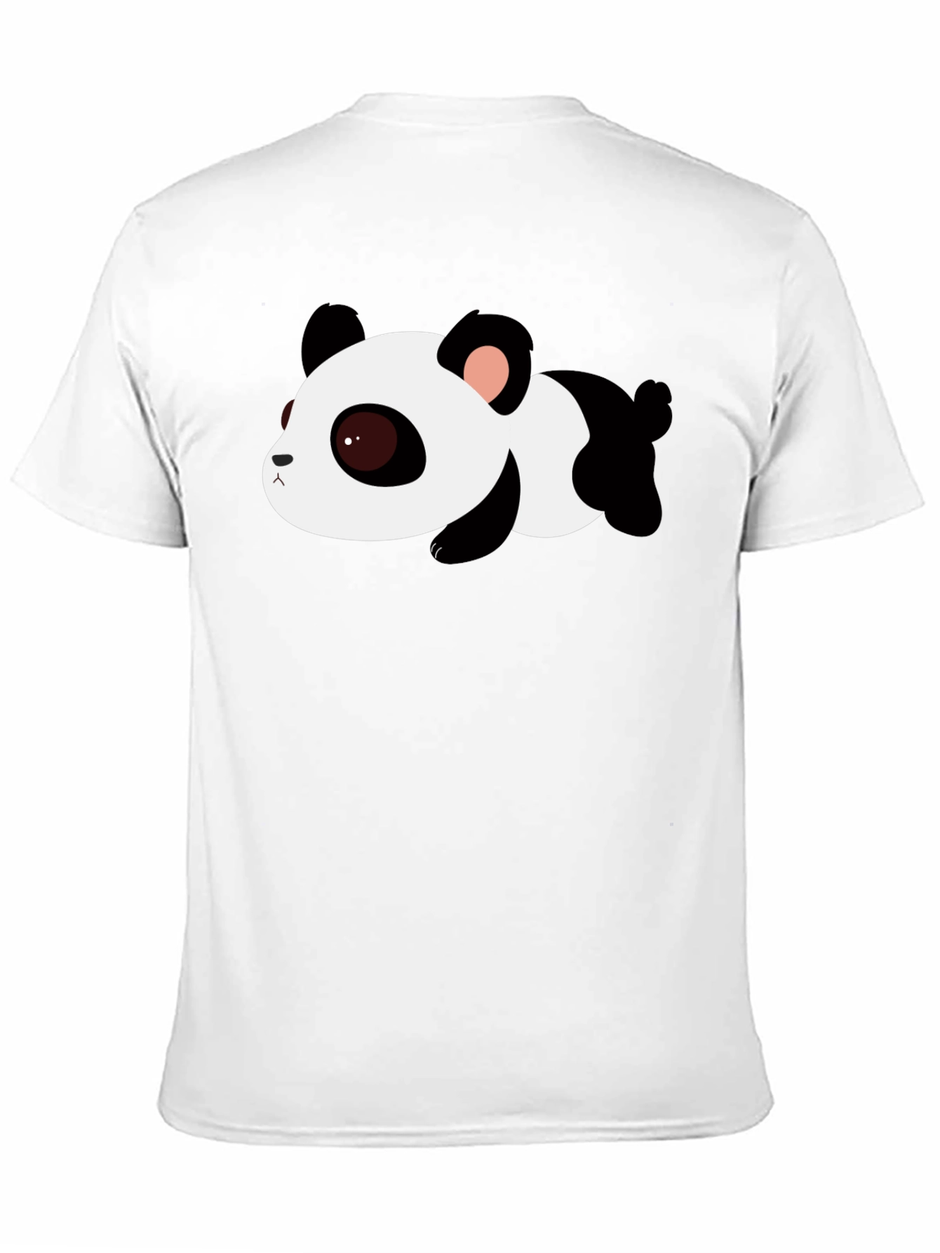 Cute Panda Graphic Tee - Black Cotton T-Shirt