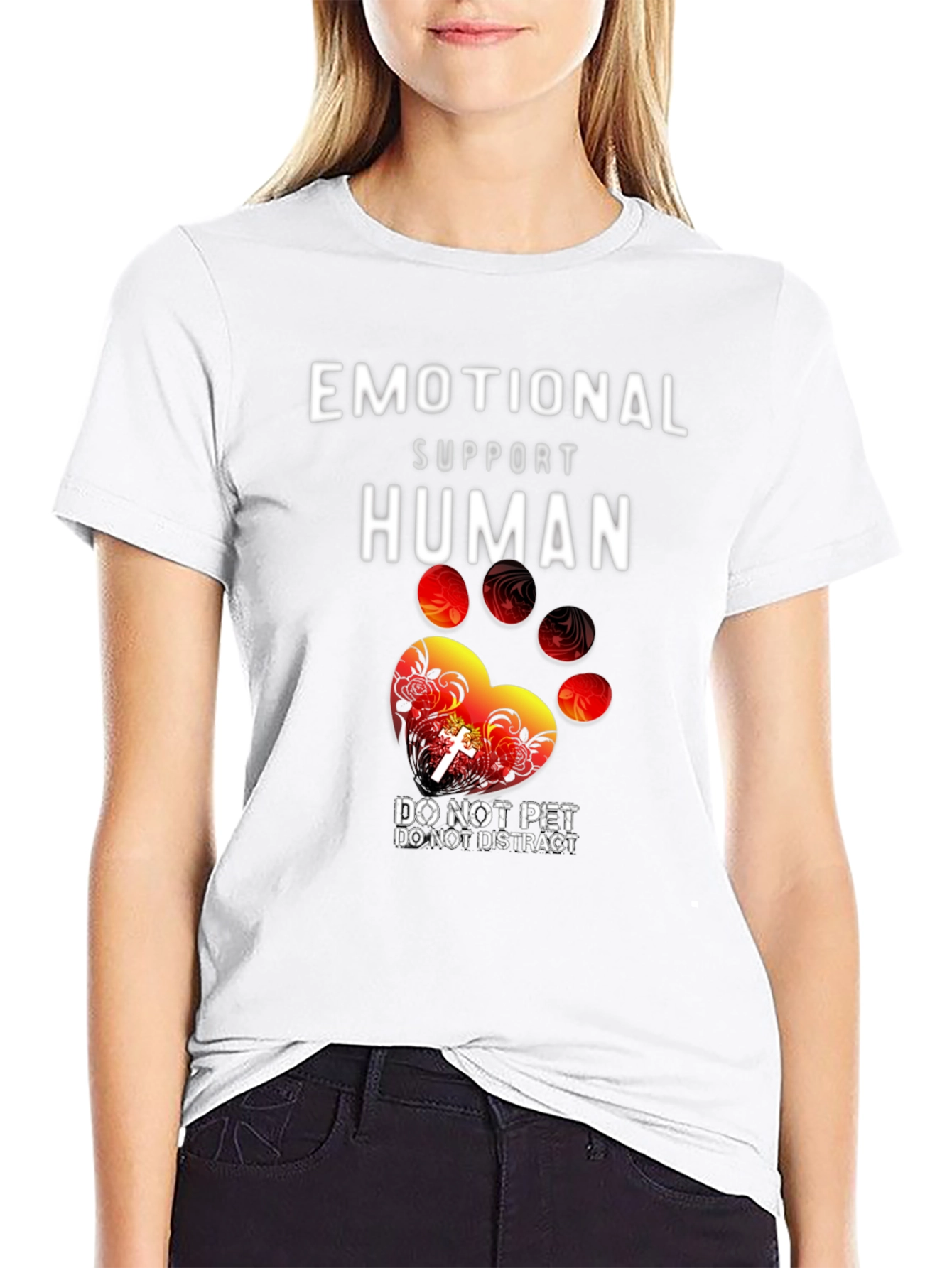 Emotional Support Human Paw Print Graphic Tee