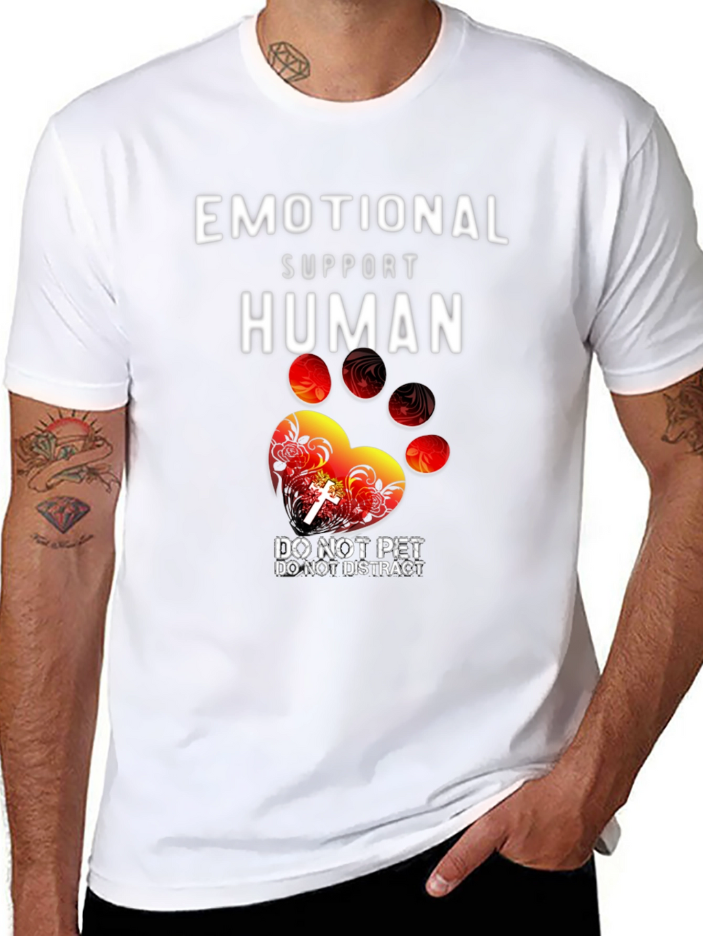 Emotional Support Human Paw Print Graphic Tee