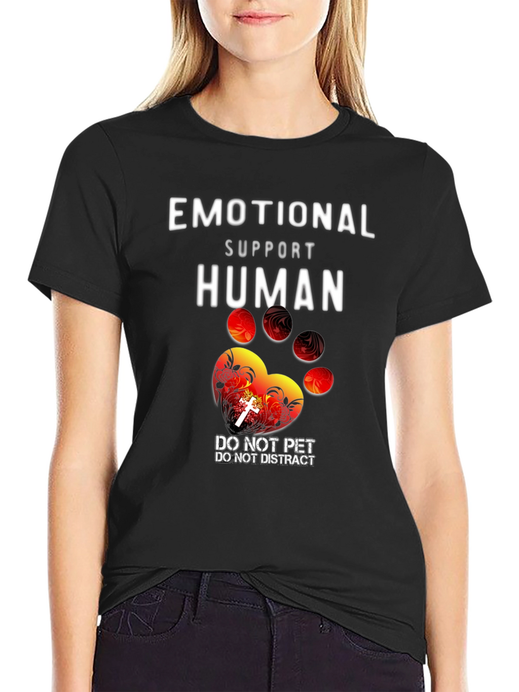 Emotional Support Human Paw Print Graphic Tee