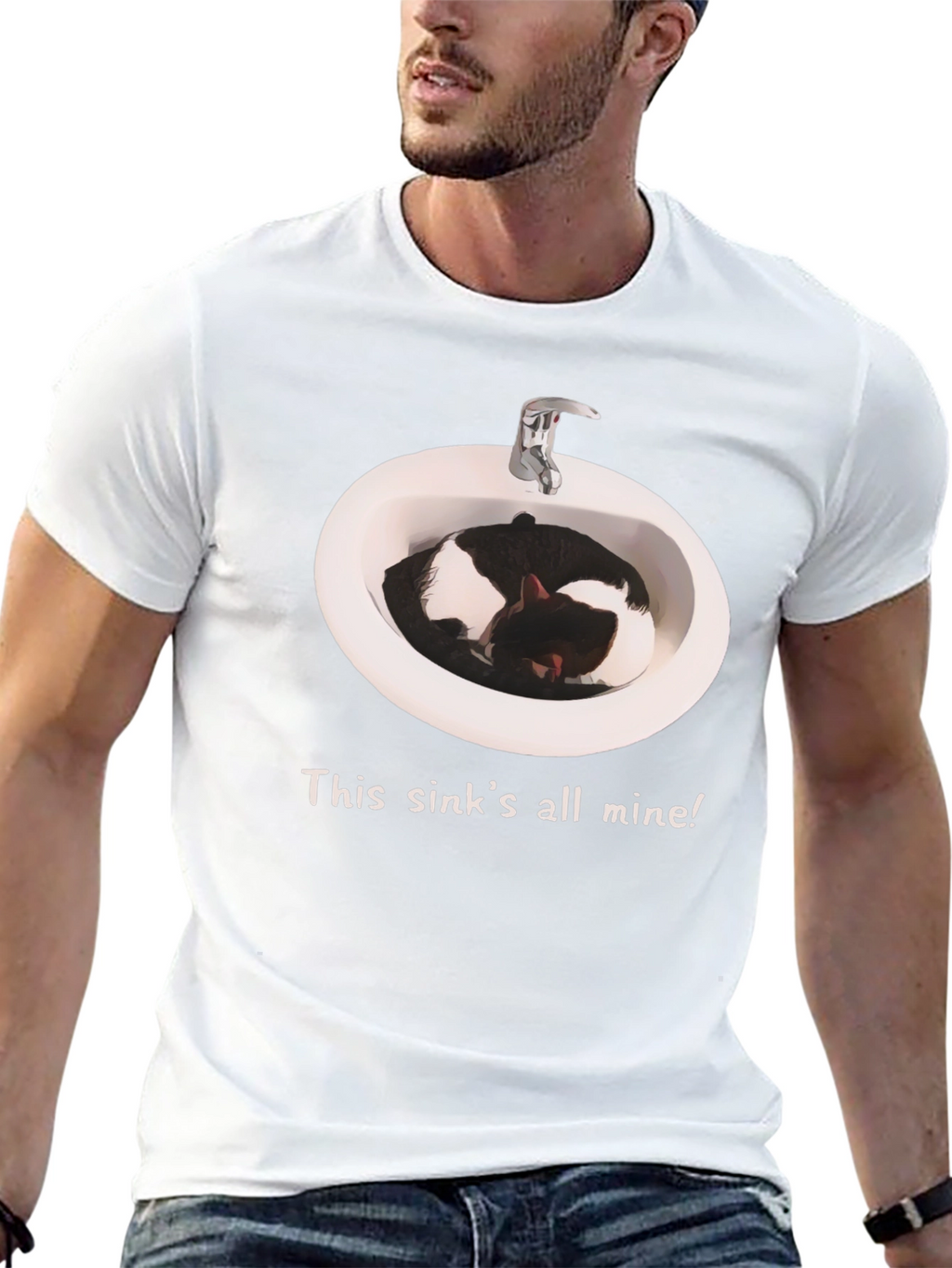 Sink Cat T-Shirt - This sinks all mine!