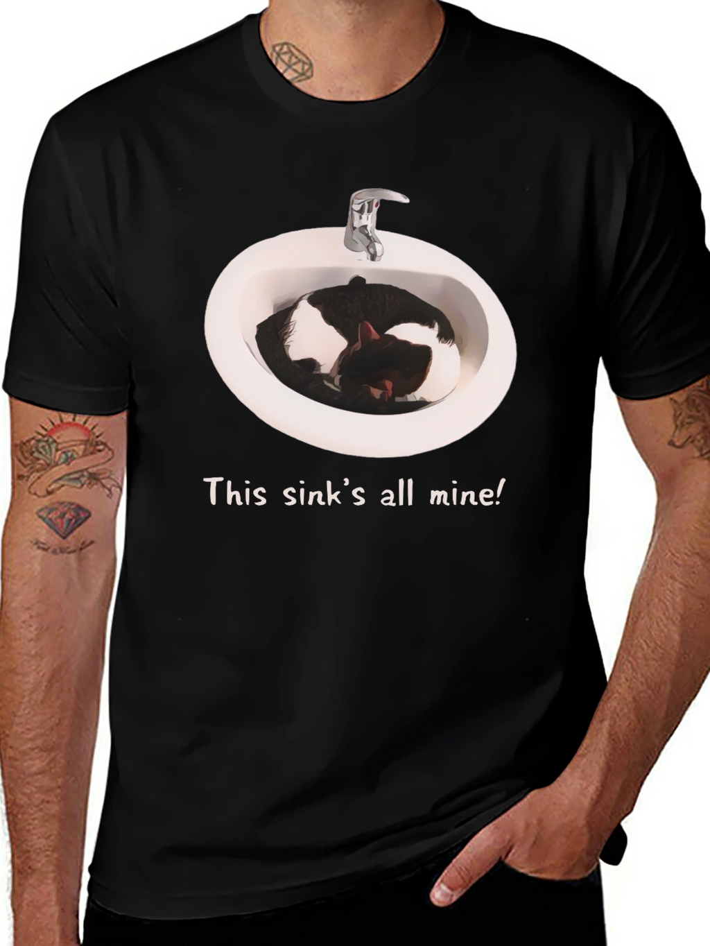 Sink Cat T-Shirt - This sinks all mine!