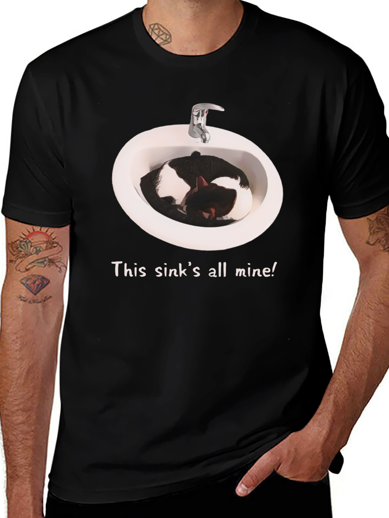 Sink Cat T-Shirt - This sinks all mine!