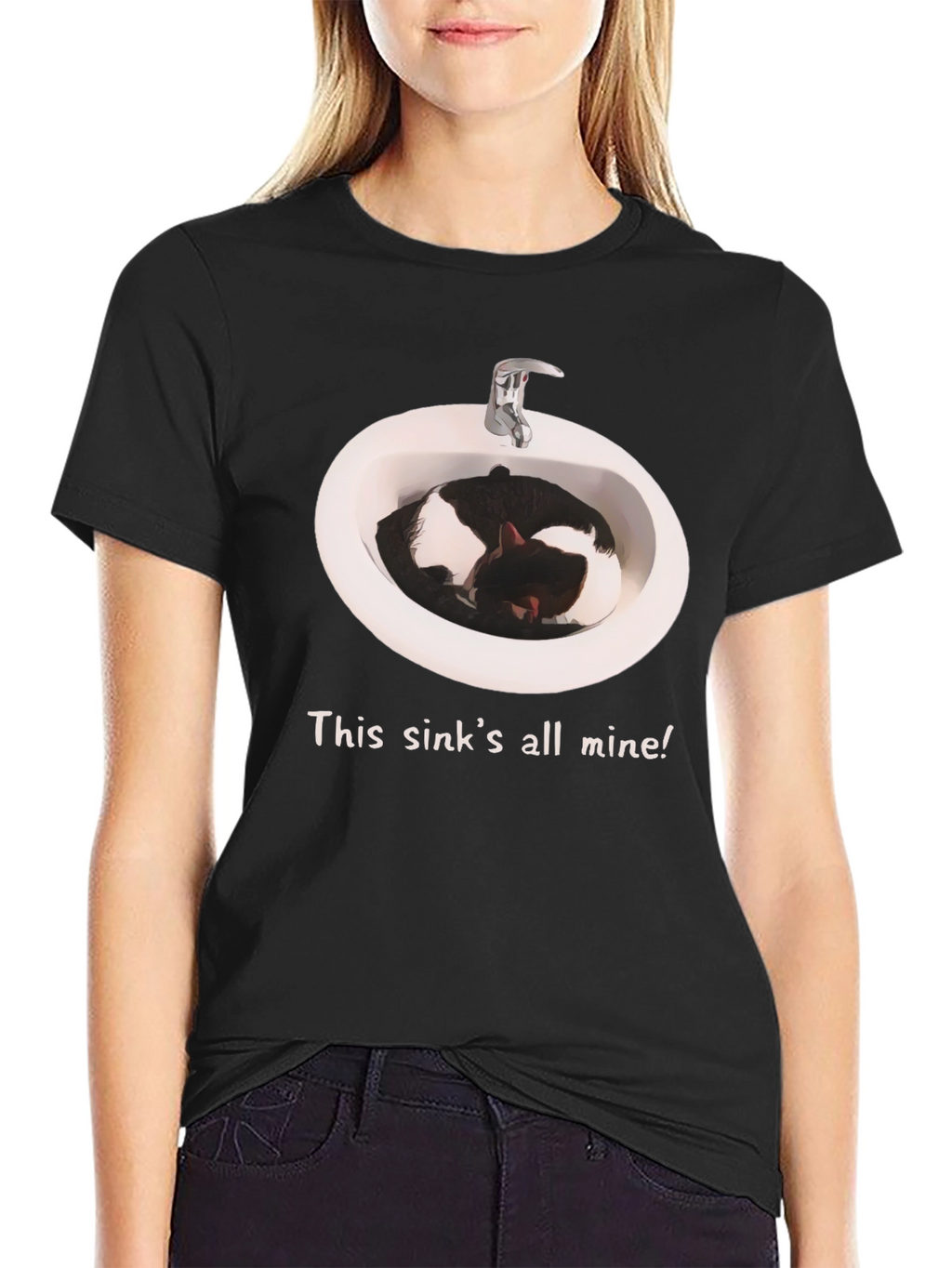 Sink Cat T-Shirt - This sinks all mine!