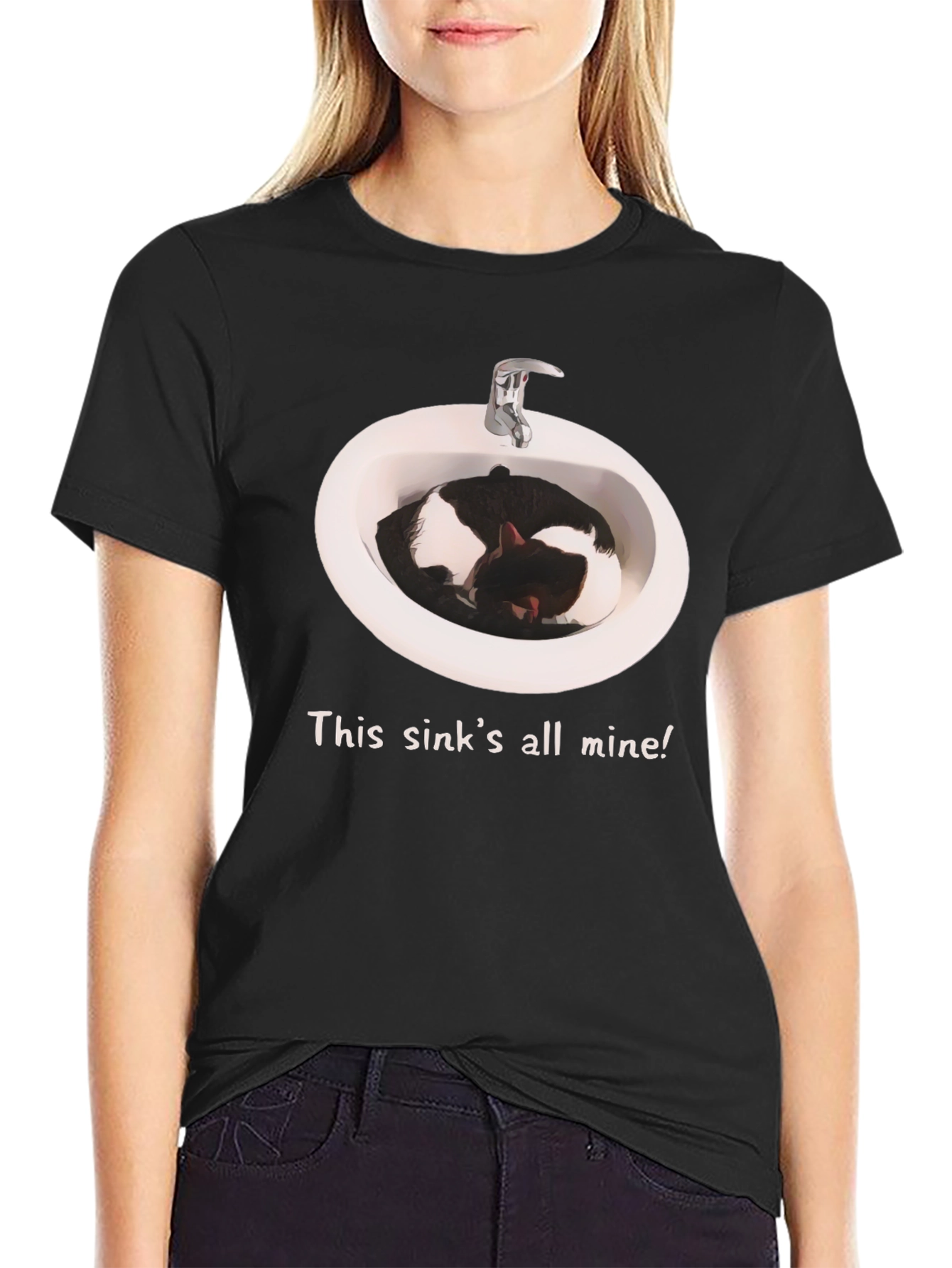 Sink Cat T-Shirt - This sinks all mine!