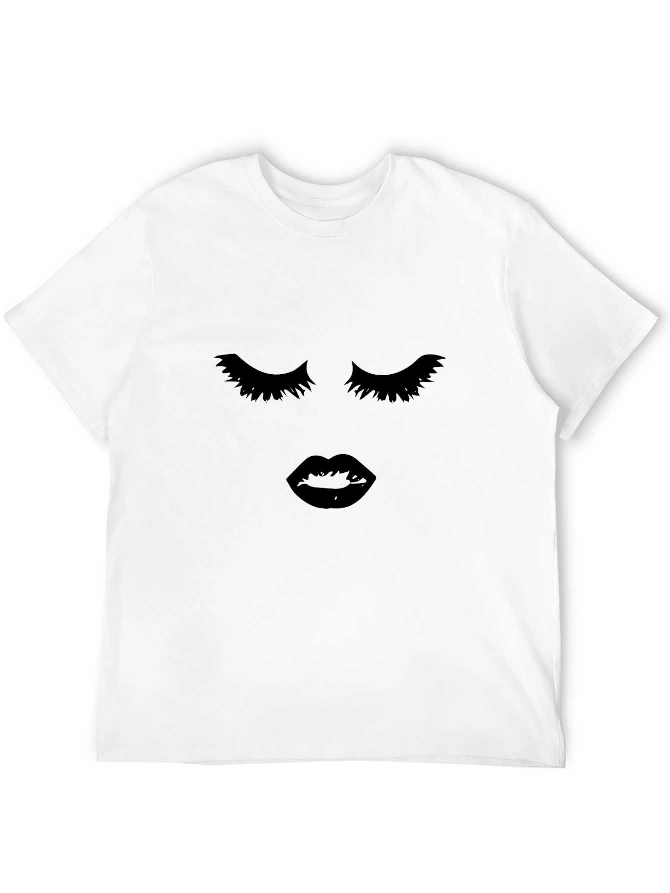 Eyelashes and Lips Graphic Tee - Black