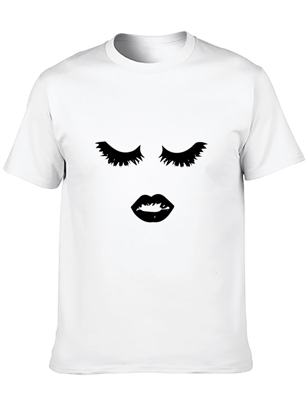 Eyelashes and Lips Graphic Tee - Black