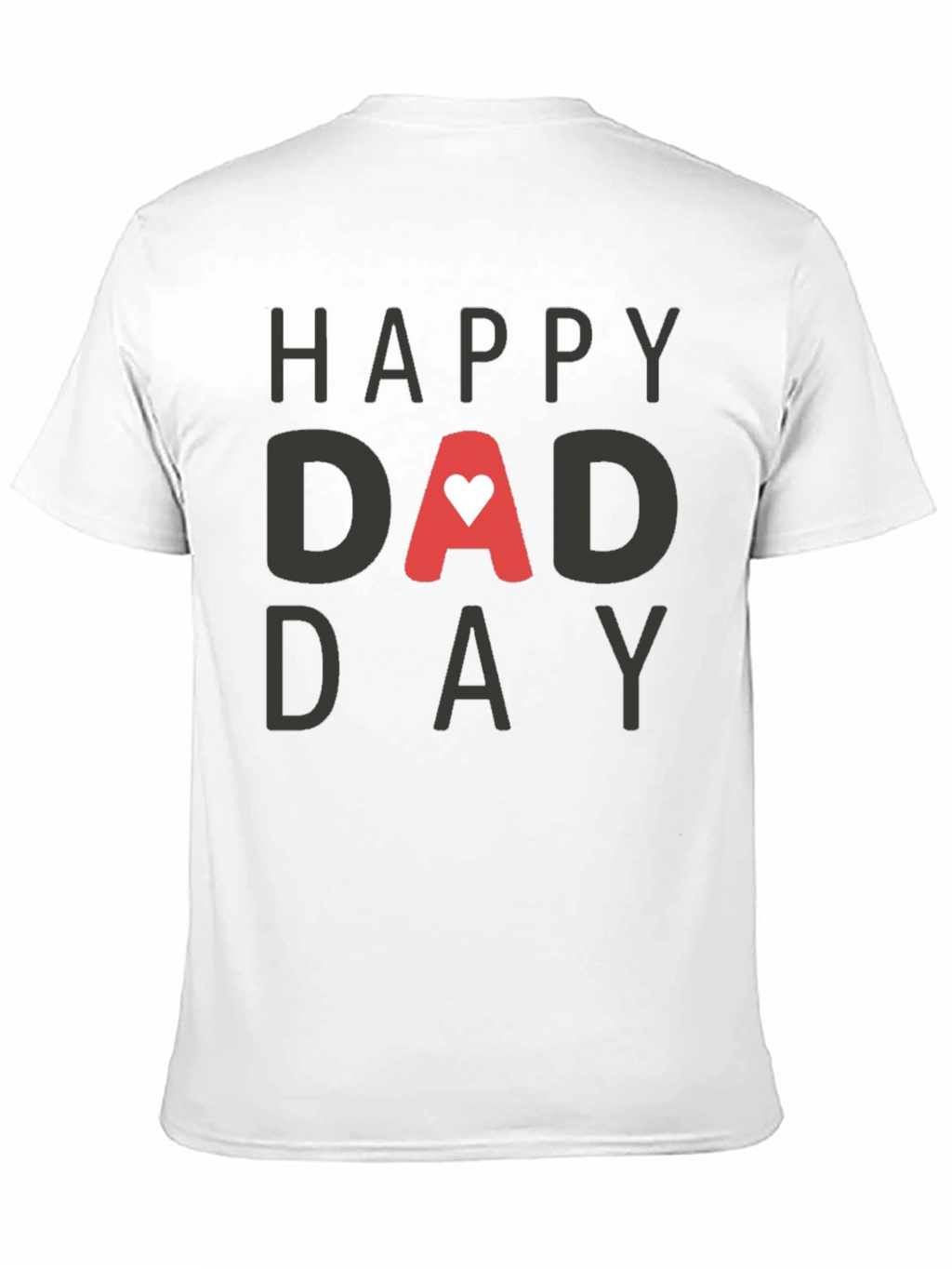 Happy Dad Day Black T-Shirt with Heart