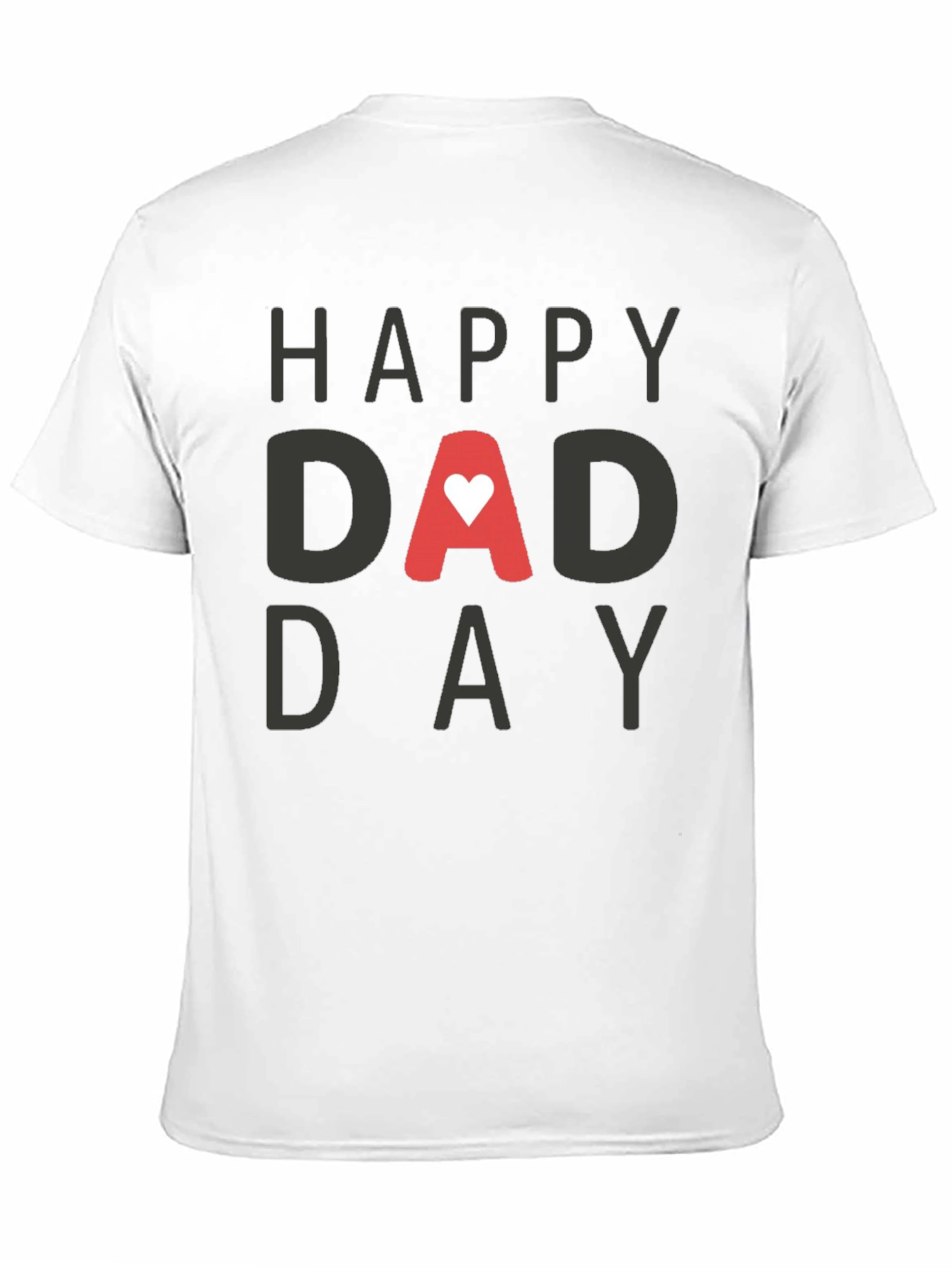 Happy Dad Day Black T-Shirt with Heart