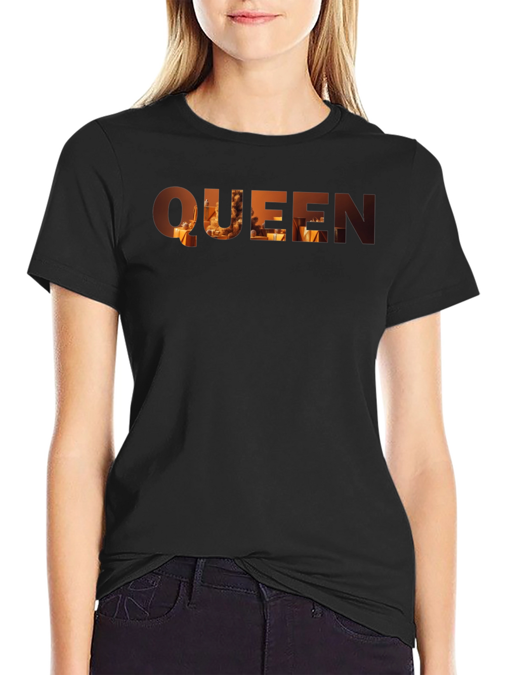 Queen Graphic Print Black T-Shirt