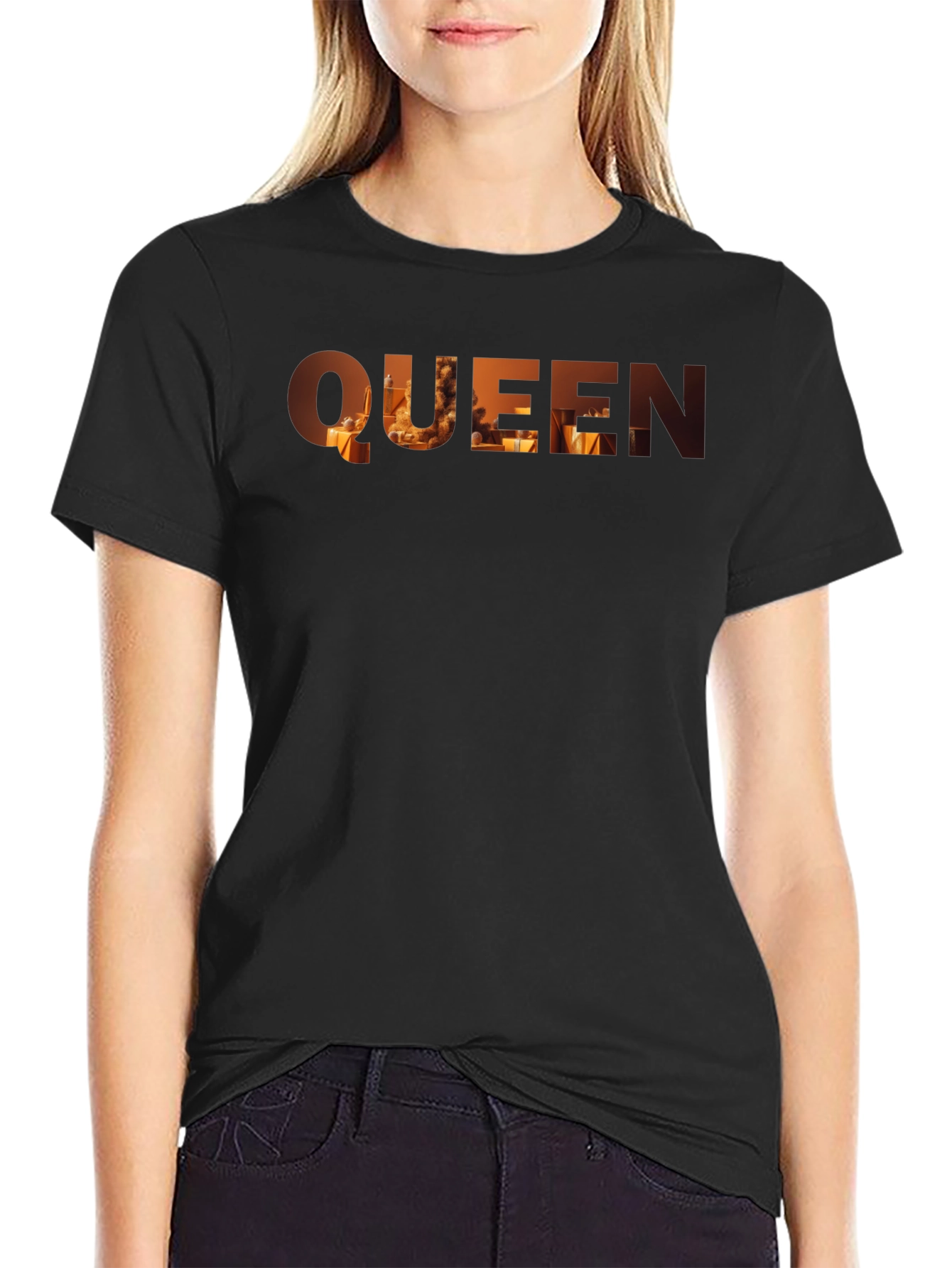 Queen Graphic Print Black T-Shirt