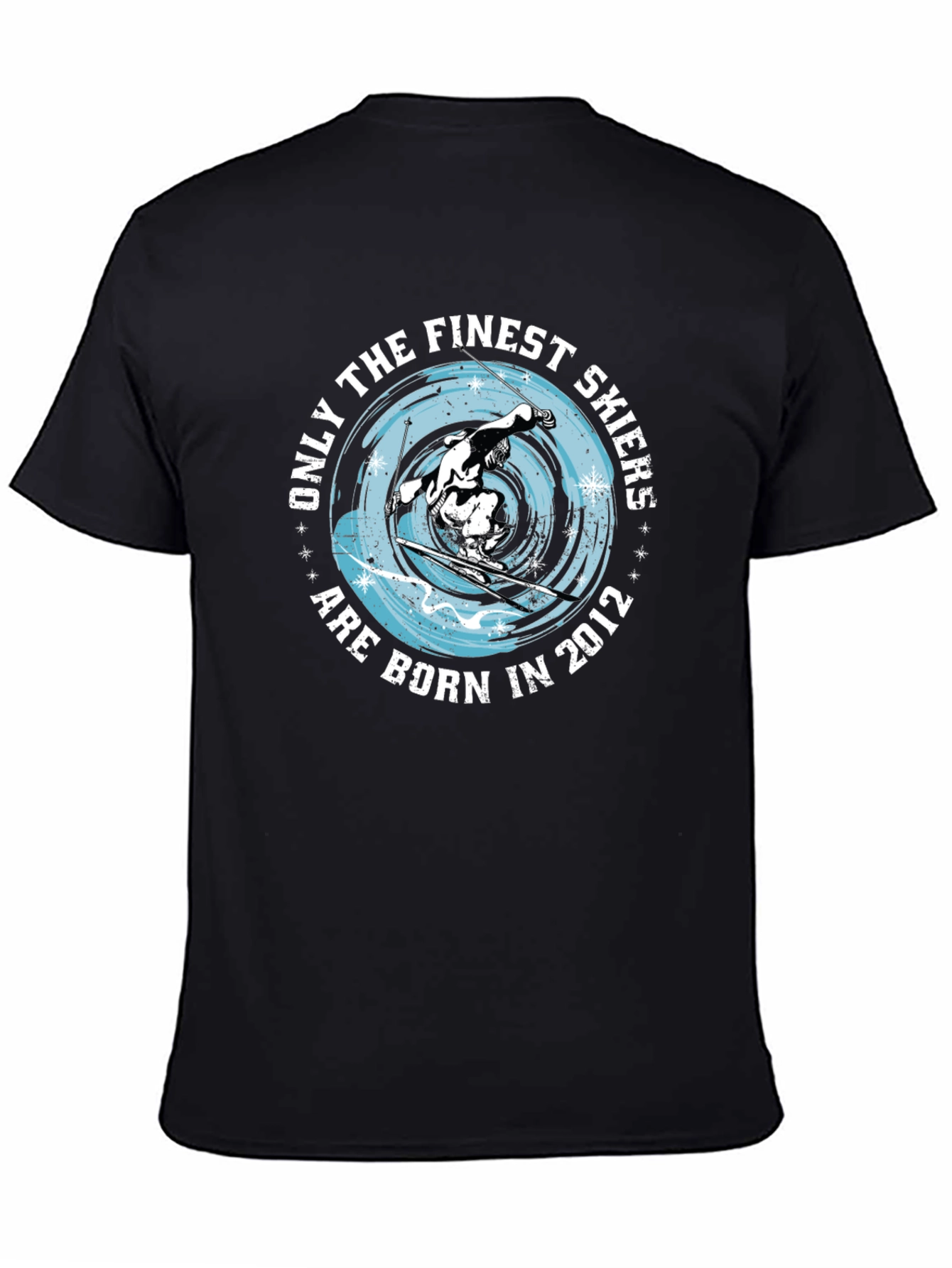 Finest Skiers Born in 2012 Black Graphic Tee