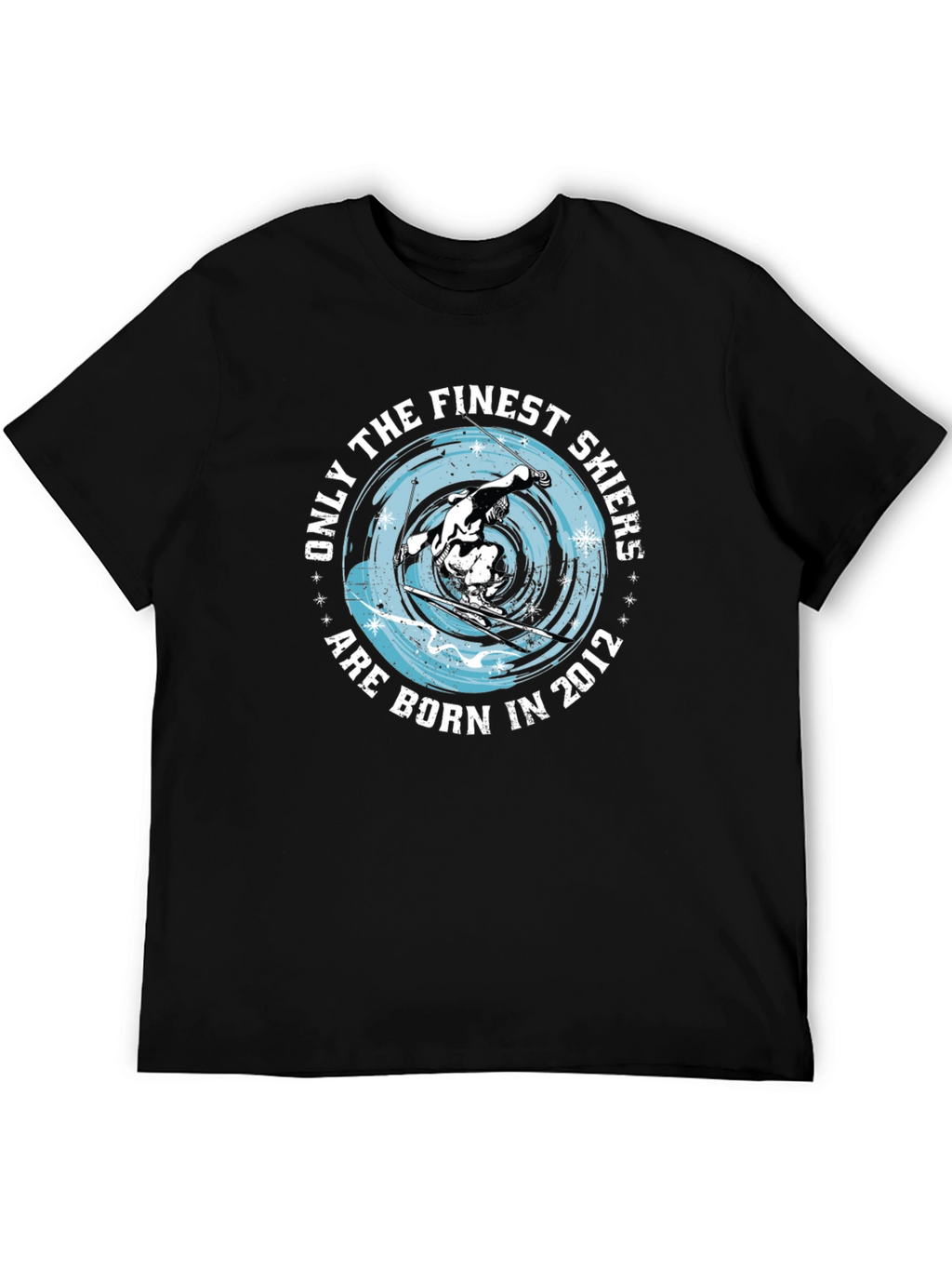 Finest Skiers Born in 2012 Black Graphic Tee