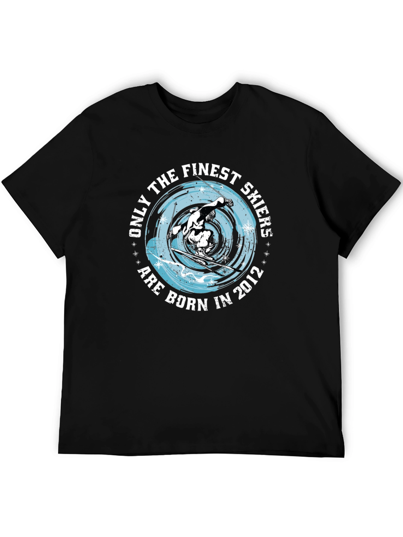 Finest Skiers Born in 2012 Black Graphic Tee
